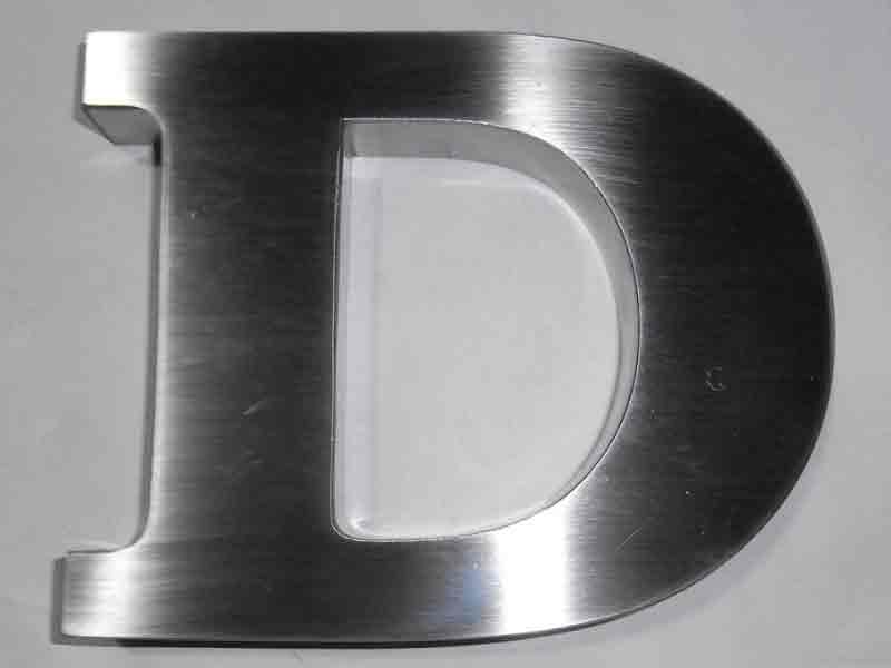 Here is one horizontal brushed face and returns stainless steel channel letters Signs sample.